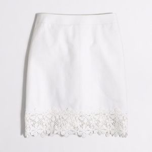 J. Crew Factory White Lace Trim Mini Skirt Size 4